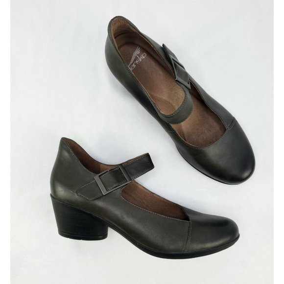 Dansko Shoes - Dansko Roxanne Mary Jane Grey Nubuck Nursing Shoes